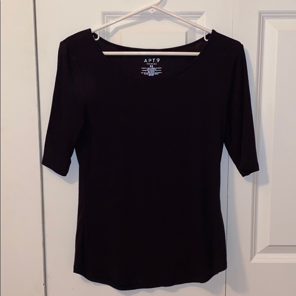 Apt. 9 Half Sleeve Black Top